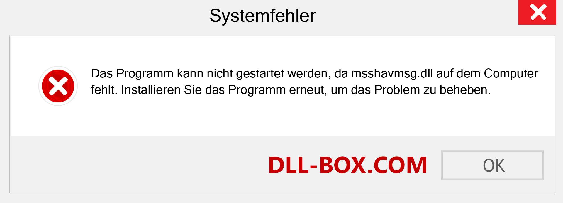 msshavmsg.dll-Datei fehlt?. Download für Windows 7, 8, 10 - Fix msshavmsg dll Missing Error unter Windows, Fotos, Bildern