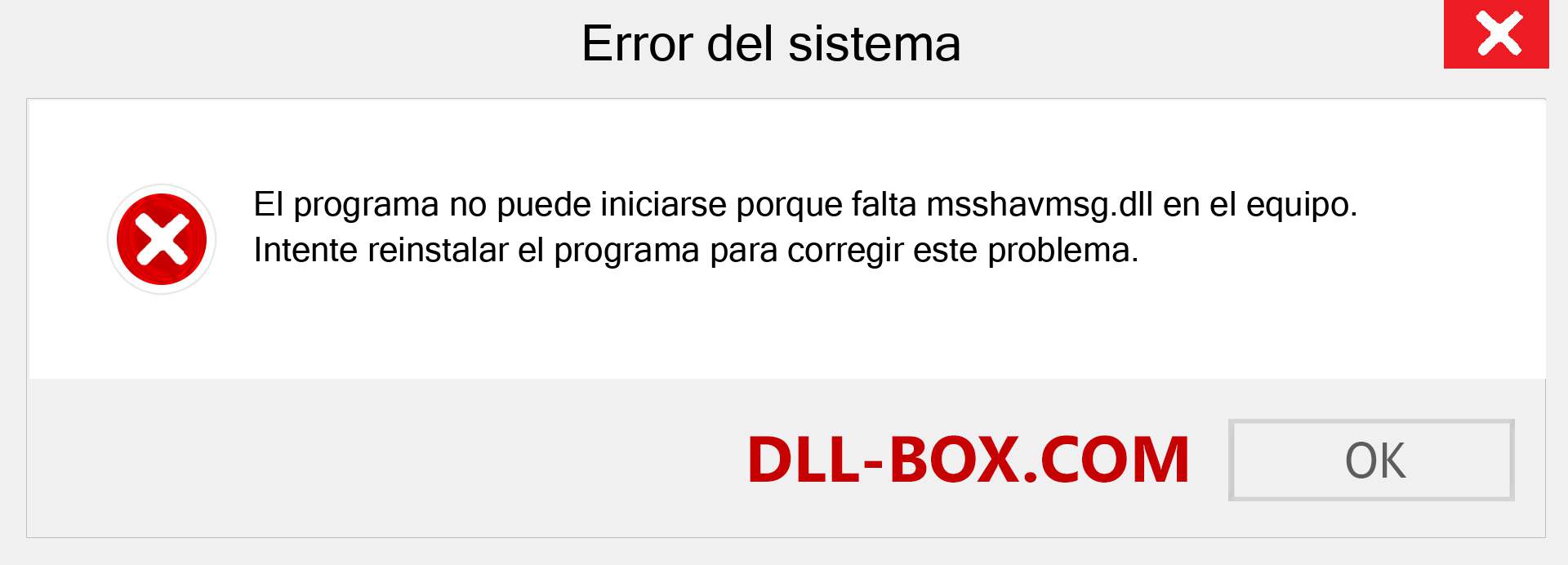 ¿Falta el archivo msshavmsg.dll ?. Descargar para Windows 7, 8, 10 - Corregir msshavmsg dll Missing Error en Windows, fotos, imágenes